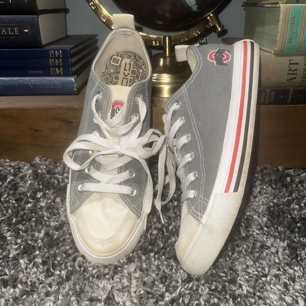 SKICKS Ohio State Buckeyes Grey Red Sneakers Shoes Women’s 7 / Youth 5